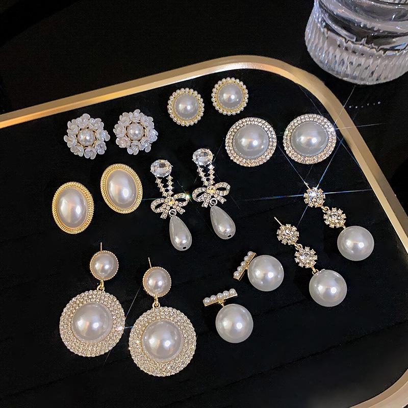 S925 Silver Needle Luxury Pearl & Cat's Eye Stone Earrings for Women – Elegant, All-Match Design.