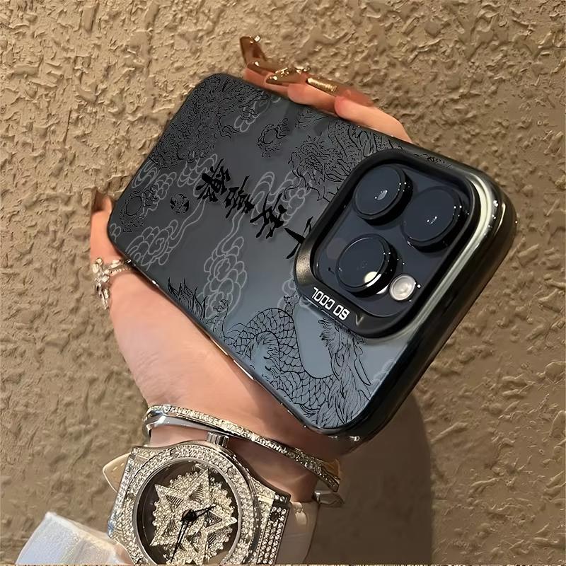 Chinese Dragon with Ping An Xi Le Art Phone Case for iPhone 17 16 15 14 13 12 11 Series Pro Max Plus Double Layer Protection