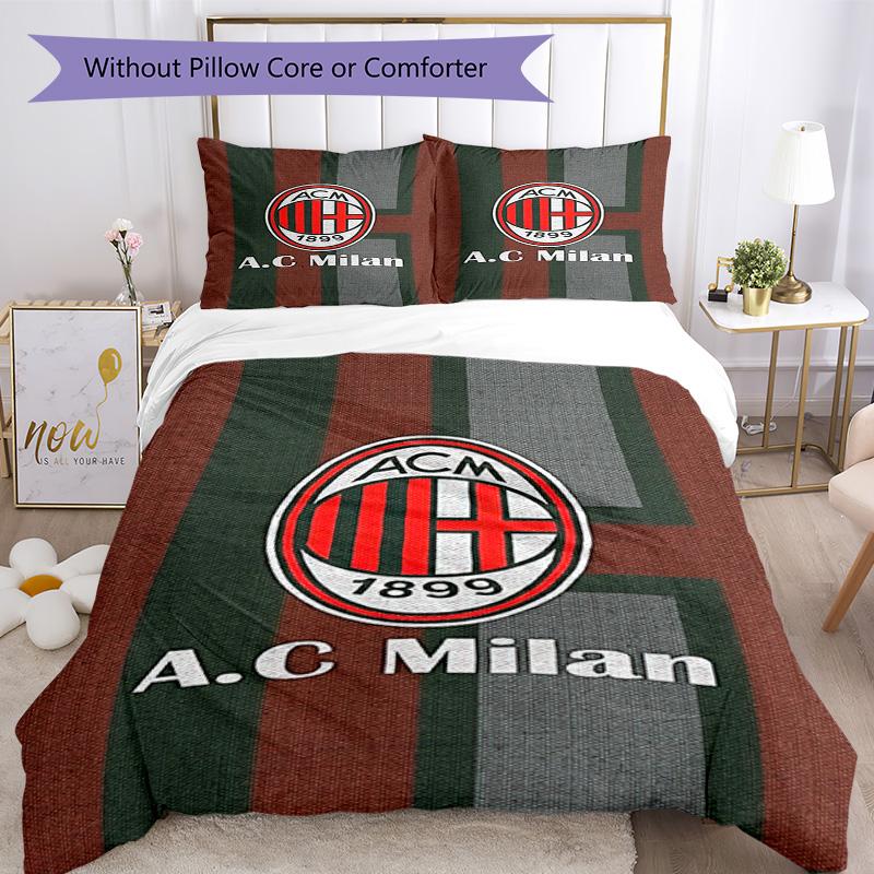 Ac Milan Bedding Set Breathable Duvet Cover With Pillowcases Home Decoration Birthday Gift