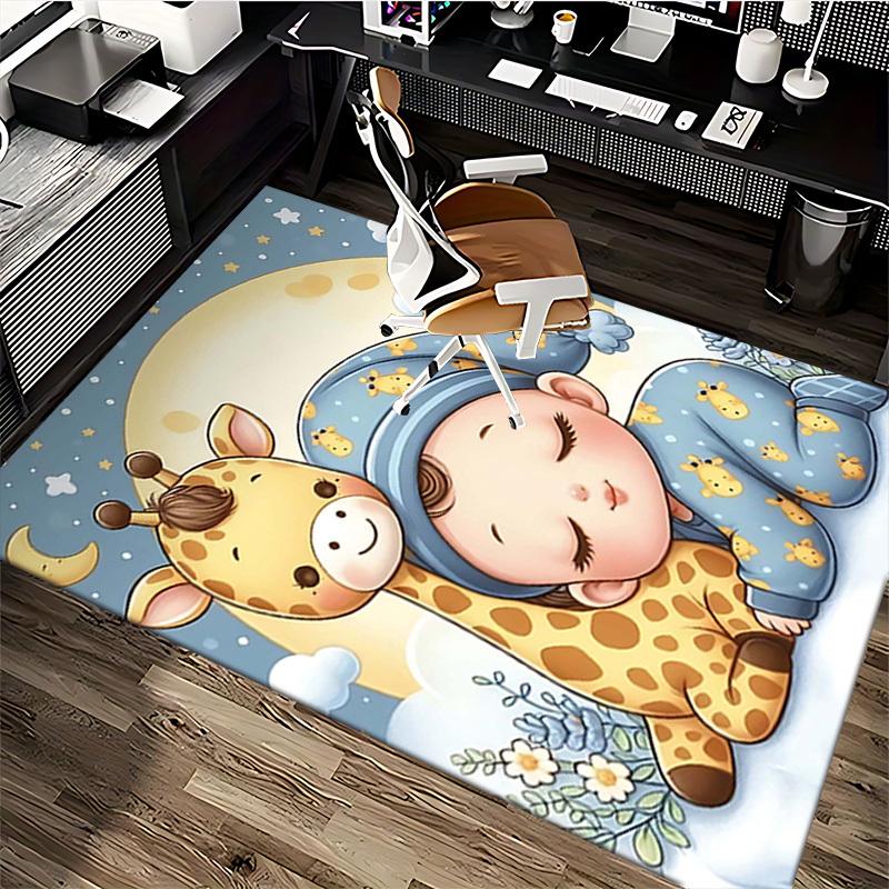 1pc Giraffe Print Chair Mat, Non-Slip Carpet for Office Chairs, Suitable for Home Decor, Living Room, Bedroom, Game Room, Festive Gift, All Seasons Un