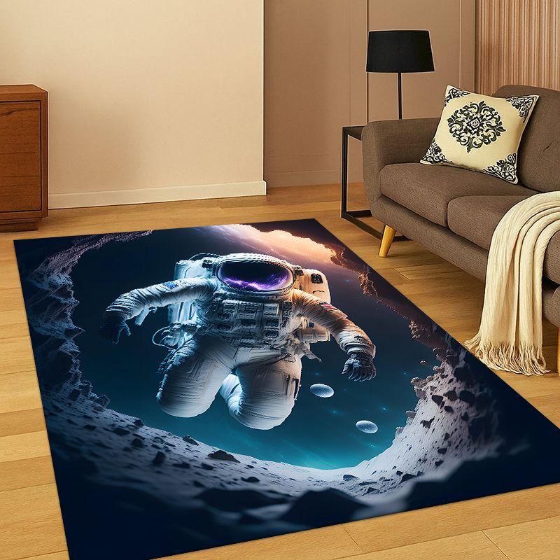 Cartoon Astronaut Universe Spaceman Outer Space Carpet Rug for Bedroom Living Room Sofa Playroom Doormat Home Decor,kid Non-slip