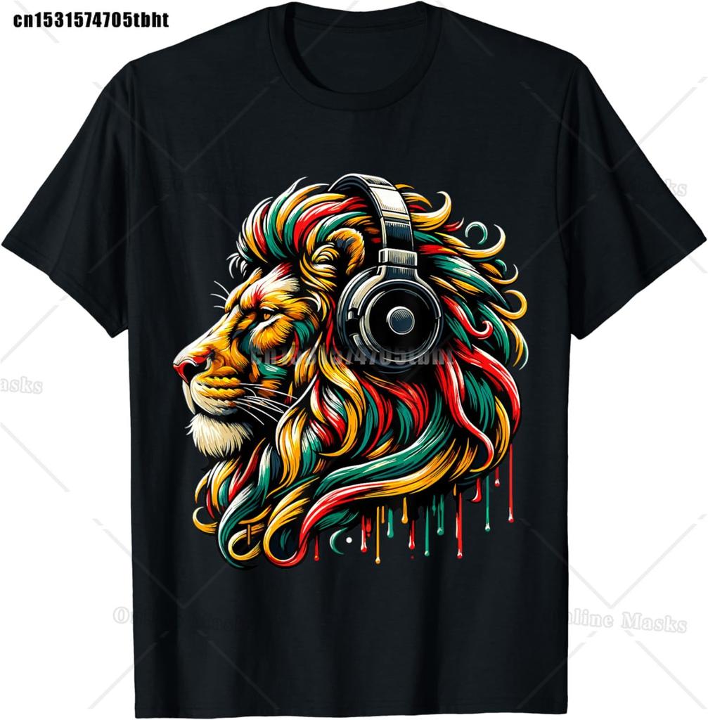 Jamajka Rasta Lev Vtipná Grafická Trička Bavlna Unisex Krátký Rukáv Ležérní Tričko Top Harajuku Streetwear Letní Unisex Oblečení