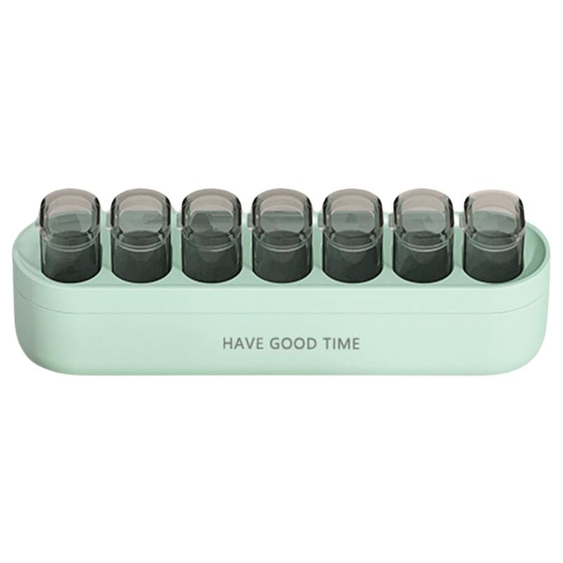 

Compact Travel Medicine Box Daily Pills Organizers Ideal For Seniors And Chronic Patients With Safe Materials зелёный