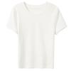 Sancai Women's Solid Round Neck Short Sleeve T-Shirt