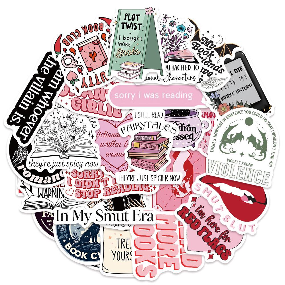 50 Pieces of 3-style Reading Stickers with Holographic Laser Effect, Notebook E-book, Water-resistant Star Film Stickers