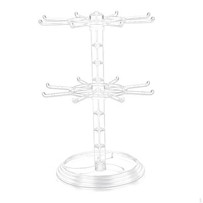 Rotating Jewelry Display Stand Bracelet Organizer Large Capacity Clear Multipurpose Storage Rack