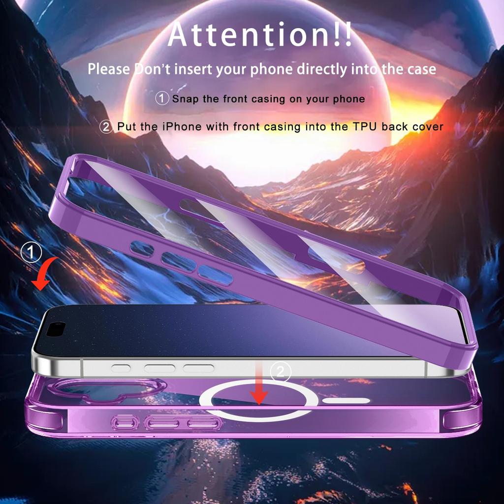 For iPhone 17 Phone Case,Compatible with MagSafe Built-in Touch Sensitive Anti-Scratch Screen Protector for iPhone17