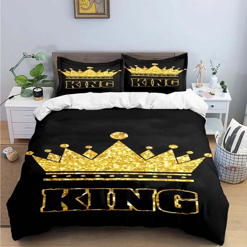 Sale Fashion King Queen Bedding Set Single Twin Full King Size Cute Animals Bed Linen Adults Teens Bedroom Luxury Gift