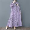 Light Striped Shirt Dress Is A Versatile Loose Large-sized