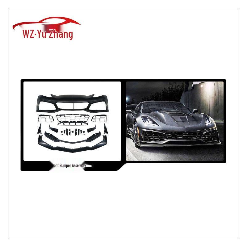 Compatible with 2014-2019 Corvette C7 ZR1: Front Bumper Classic Front & Rear Louvers