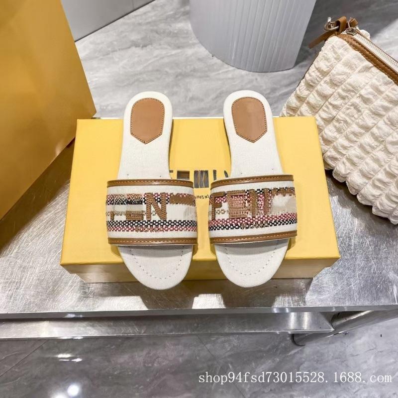 Zapatillas planas clásicas de una sola pieza, punta redonda, color caramelo, zapatos de mujer, sandalias casuales de playa para mujer