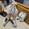 Internet celebrities with the same women's casual shoes 2025 new fashion rhinestone sewn shoes flat non-slip low-top women's shoes