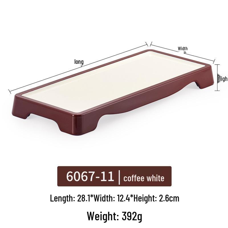 Melamine Rectangular Plate for BBQ & Side Dishes - Imitation Porcelain Tableware