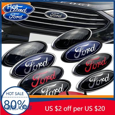 Car Sticker 2026 Ford New 2025 Hot 14.6x5.7cm Emblem Car Front Cover Grille Badge for Ford Kuga Focus Ranger Mustang Mondeo Fies