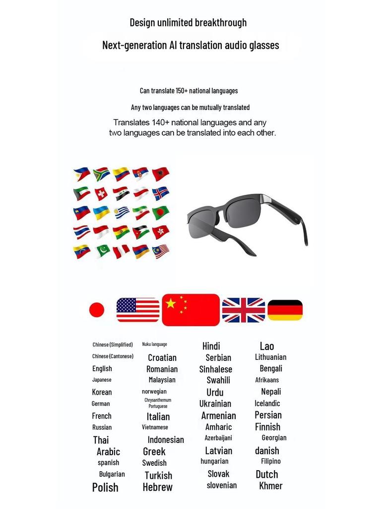 AI Smart Audio Glasses: Bluetooth 6.0, Cycling, Photochromic, Anti-Blue Light Headphones for Travel