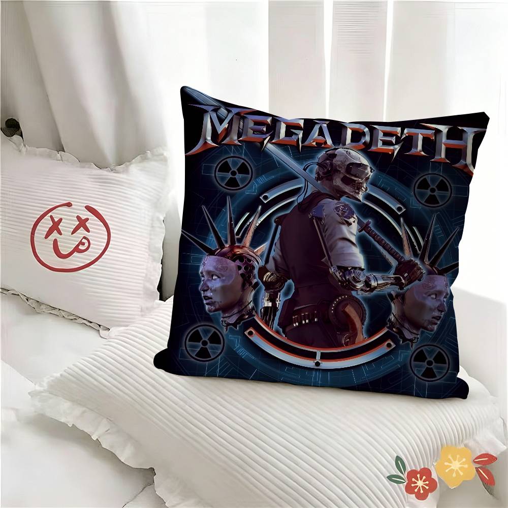 Pc MMegadeths Heavy Metal Pillow Case Fashion Square Pillowcase Bedroom Sofa Room Ins Decoration Leisure