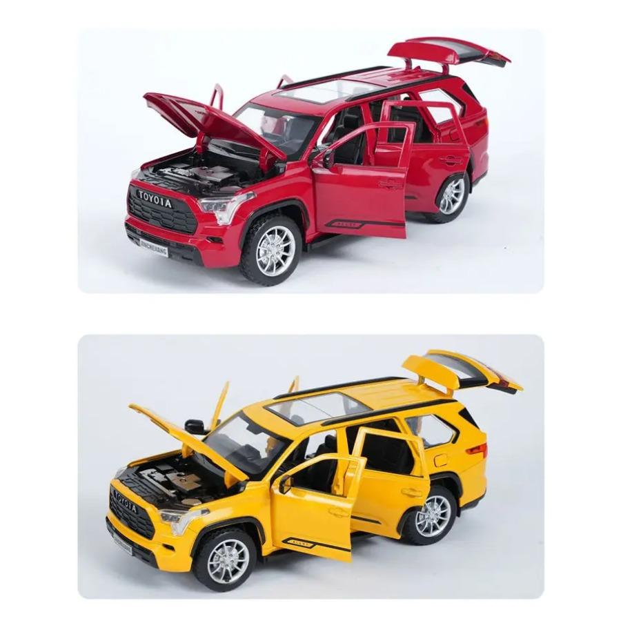 1/24 Toyota Sequoia SUV Simulation Alloy Car Model Diecast Metal Off-Road Vehicles Car Model Sound and Light Boys Toy for Children Gift