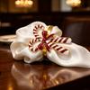 high-end Christmas Zinc Alloy Napkin Ring New Year Festive Candy Cane Bow Napkin Holder for Holiday Xmas Table Decoration