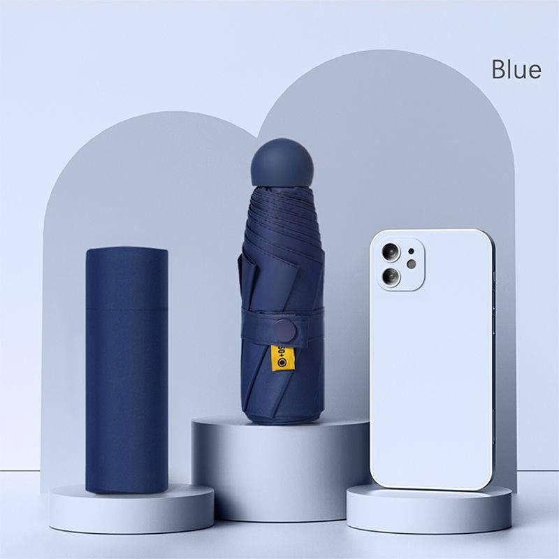 Five-Folding Dual-Purpose Capsule Umbrella Sun Protection Sunshade Pocket Women'S Umbrella Compact Umbrella Foldable Rain