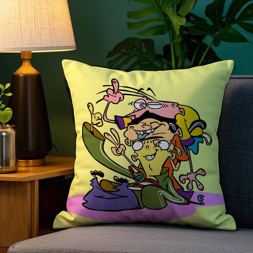 E-Ed Edd N Eddy Pillow Case Anti-dustmite Pillowcase Invisible zipper silky Sofa cushion cover