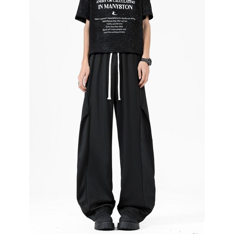 Men's Summer New Casual Loose Straight Pants Design Solid Color Trendy Casual Pants