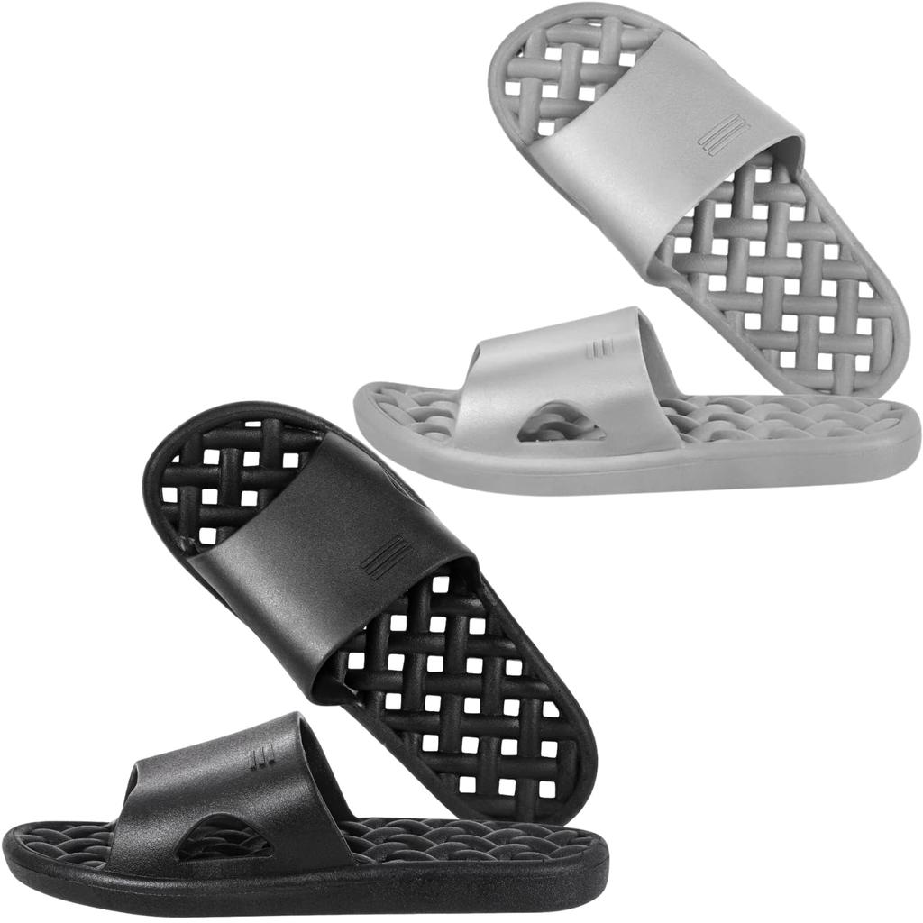 Riimos Balkon Badeschuhe Grau 27cm Schwarze Sandalen, Lochfest, Schrumpffest, Wasserabweisend, PVC, (Satz 2, + 27cm)