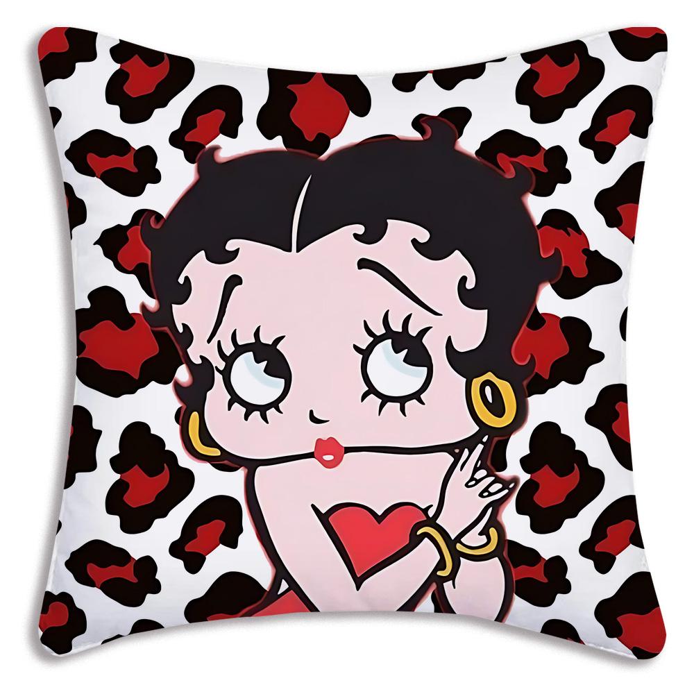 Cute B-Bettys Girl Boops Pillow Covers Cartoon Sofa Decorative Home Double-sided Printing Short Plush Cute Cushion Cover