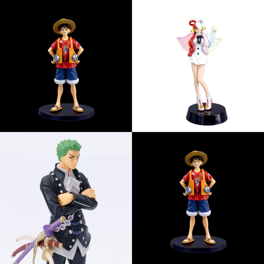 Colored Luffy Zoro Sanji Uta One Piece Film Red Figure Cake Topper Xmas Gifts