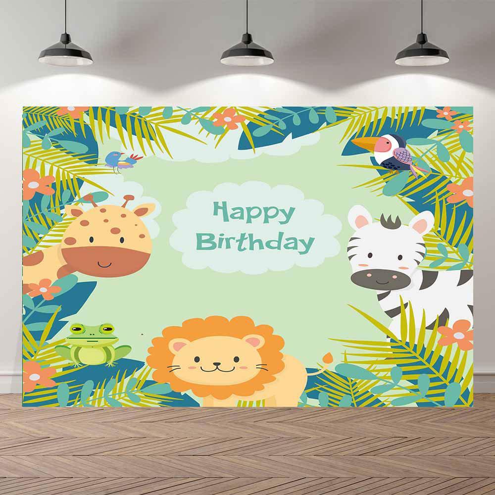 Safari Wild One Birthday Photography Backdrop Jungle Animals 1st Birthday Party Newborn Baby Room Wall Gifts Custom Background