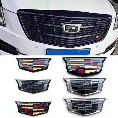 For XTS XT5 XT6 ATS-L Carbon Fiber Badge Car Front Grille Emblem Rear Sticker Decal Auto Refit Exterior Accessories