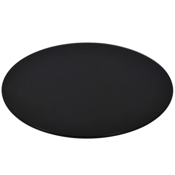 Round Table Top - VIDAXL - Tempered Glass - 600 Mm Diameter - Black