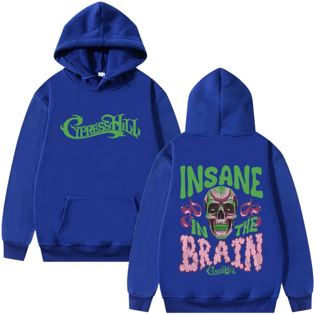 Rapper Cypress Hill Black Sunday Insane in The Brain Hoodie Skelett-Print Trainingsanzug Herren Damen Mode Übergroße Hoodies