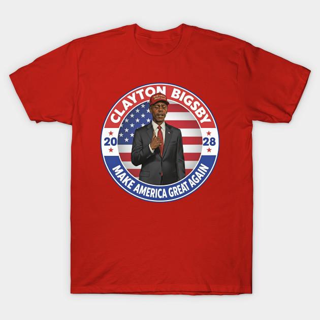 Men Black Print T-shirt Clayton Bigsby Make America Great Again No-Cut Transfer Paper Print Cotton Tshirt S красный
