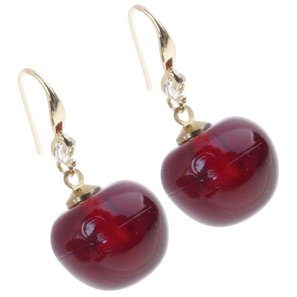 Sweet Cherry Earrings Fashion Dangling Jewelry Multifuntional Accessory Ear Jewelry for Collection and Daily Wear