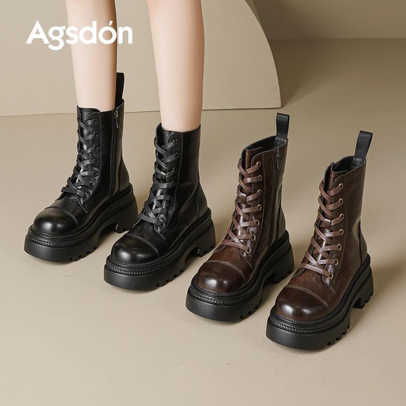 Augustine Martin boots new autumn British style platform casual short boots Maillard medium boots