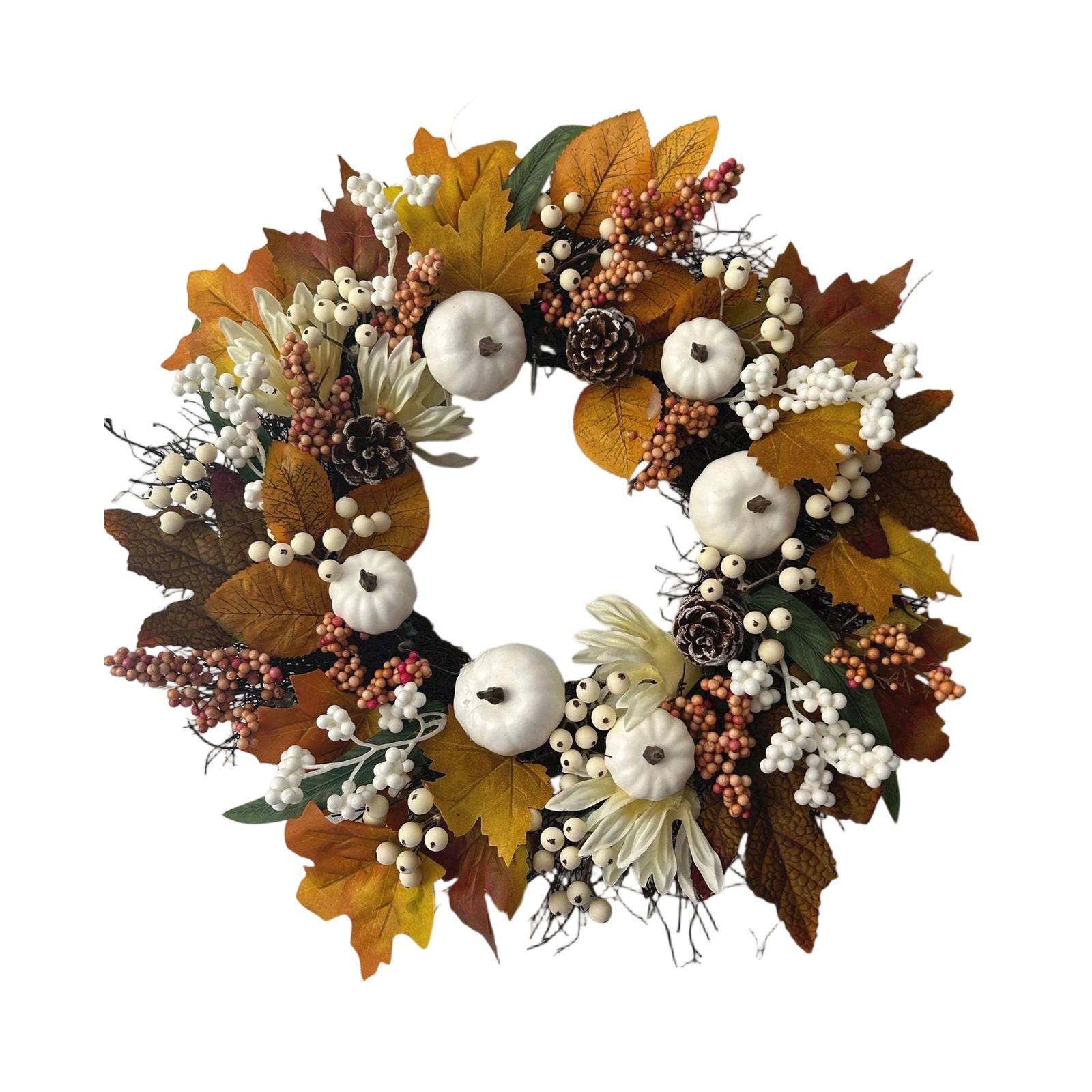 

40cm Holiday Wreath Artificial Flower Decoration Wreath Door Hanging Wall Hanging One Size белый