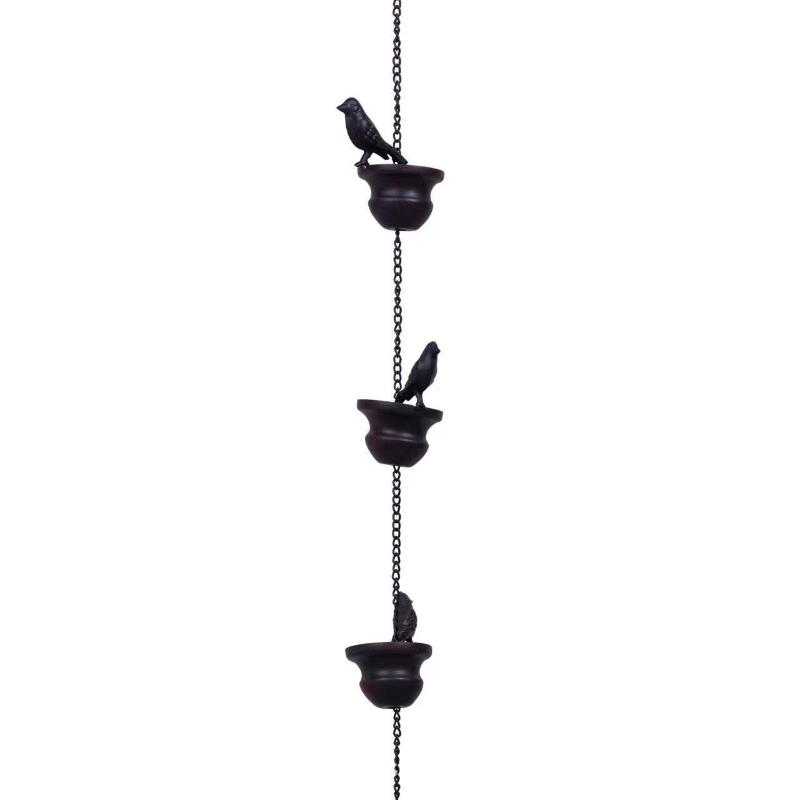 Bronze Bird Shape Drainage Chain Villa Rainwater Chain Bird Wind Chimes Iron Decoration