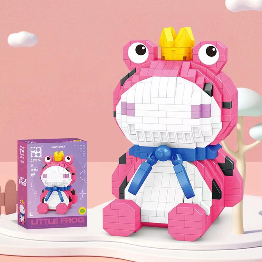 Cute Cartoon Frog Mini Bricks Animals Building Block Micro Blocks DIY Educational Kids Toys Desktop Ornament Christmas Toys