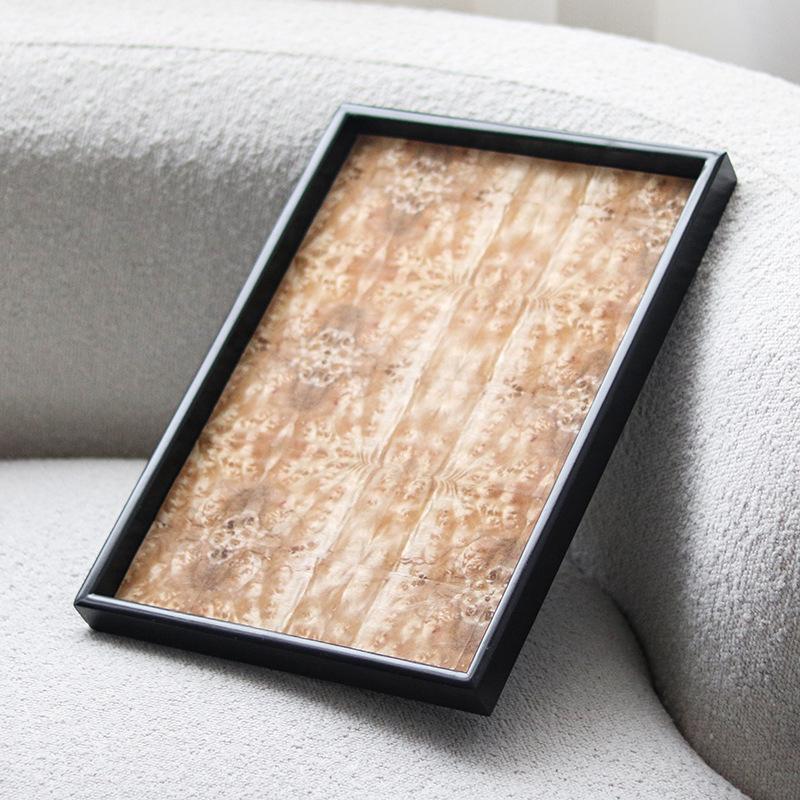 Neues rechteckiges Tablett aus massivem Holz im chinesischen Stil: Elegantes Wohn- & Hotel-Ornament