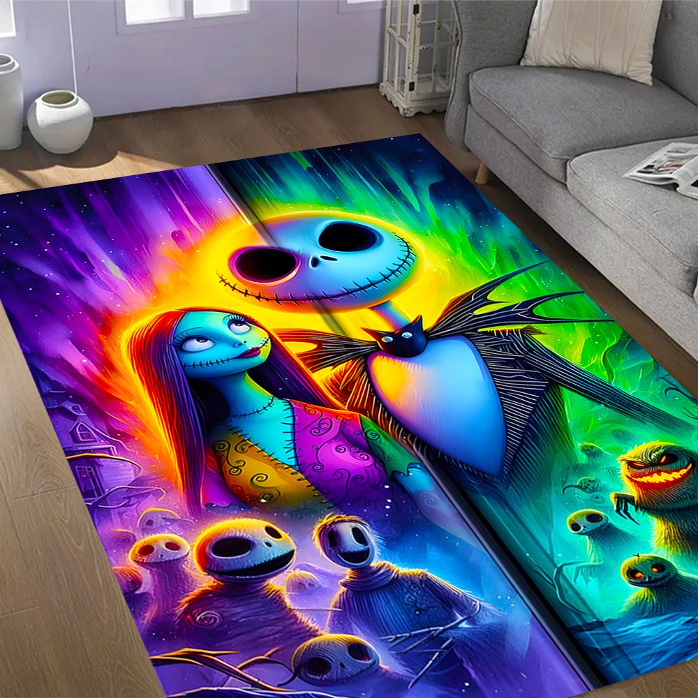 Tappeti Antiscivolo a Tema Nightmare Before Christmas - Decorazioni per la Casa in Poliestere, Adatti per Camere da Letto, Soggiorni, Ingressi, Studi e Decorazioni
