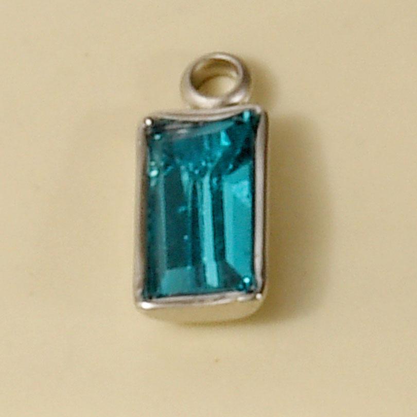 6pcs Rectangle Geometric Crystal Pendants Stainless Steel Charms For Jewelry Making Supplies Metal Rhinestone Charm DIY Bracelet