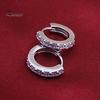 Round Earrings Fashionable Alloy Single Hoop Row Rhinestones for Banquet Rhinestone