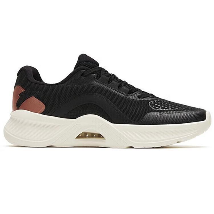 New Anta Shock Absorbers Slip Resistant Abrasion Resistant Low Top Weightlifting Squat Training Shoes Women's Black 122247789-4