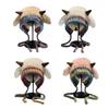 Knitting Hat Windproof Warm Solid Color Elastic Thermal Lamb Ear Design Winter Hat Cold Weather Headwear