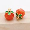 Set of 10 Colorful Glass Four-Leaf Clover Pumpkin Charms for DIY Jewelry