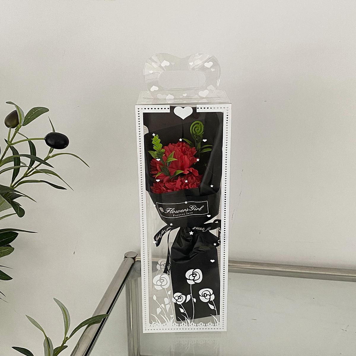 

Gift Packing Carnations Artificial Flowers Decoration Fake Flower Valentine Day красный