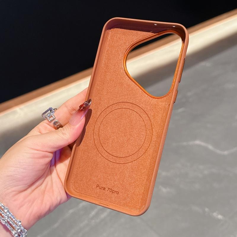For Huawei Pura 70 Pro Ultra Case Elephant Skin Pattern Leather Soft and Smooth Touch Magsafe Microfiber Lining Inside Cover