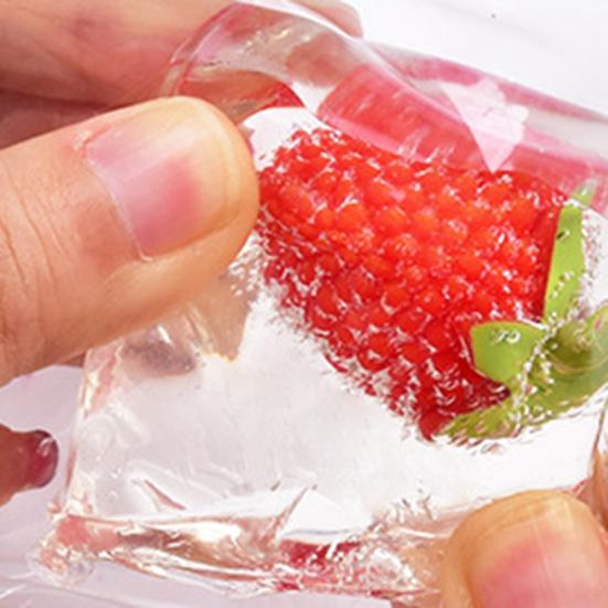 Crystal Ice Jelly Squeeze Toy TPR Soft Fruit Stress Reliever Mud Texture Fidget Sensory Toy for Party Game Relaxation Tool