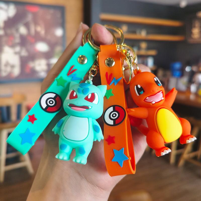 Pokémon Keychain Anime Doll Gengar Pikachu Plusle Minun Car Couple Backpack Desktop Decoration Toy Giftfashion Anime