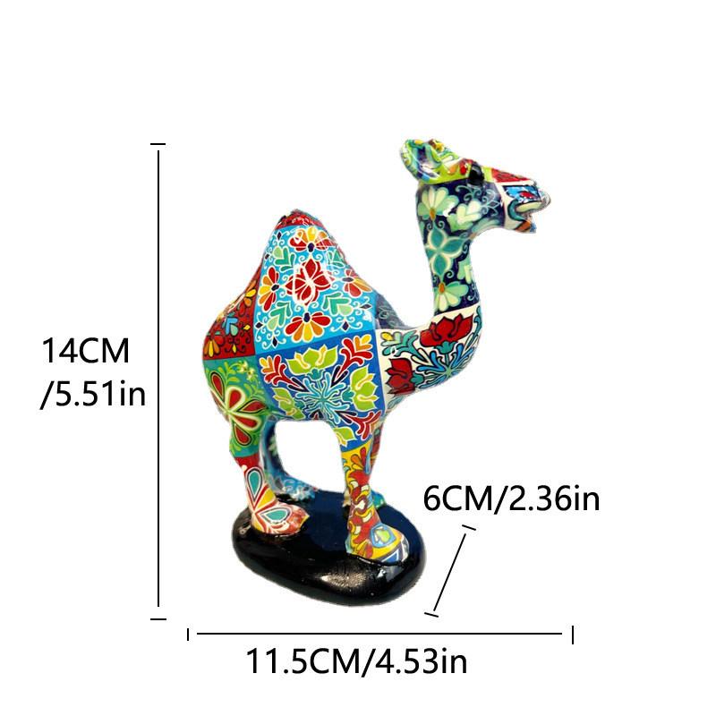 Colorful Camel Figurine Table Decor Graffiti Animal Statue Resin Sculpture Home Room Office Indoor Ornament Desk Accessories